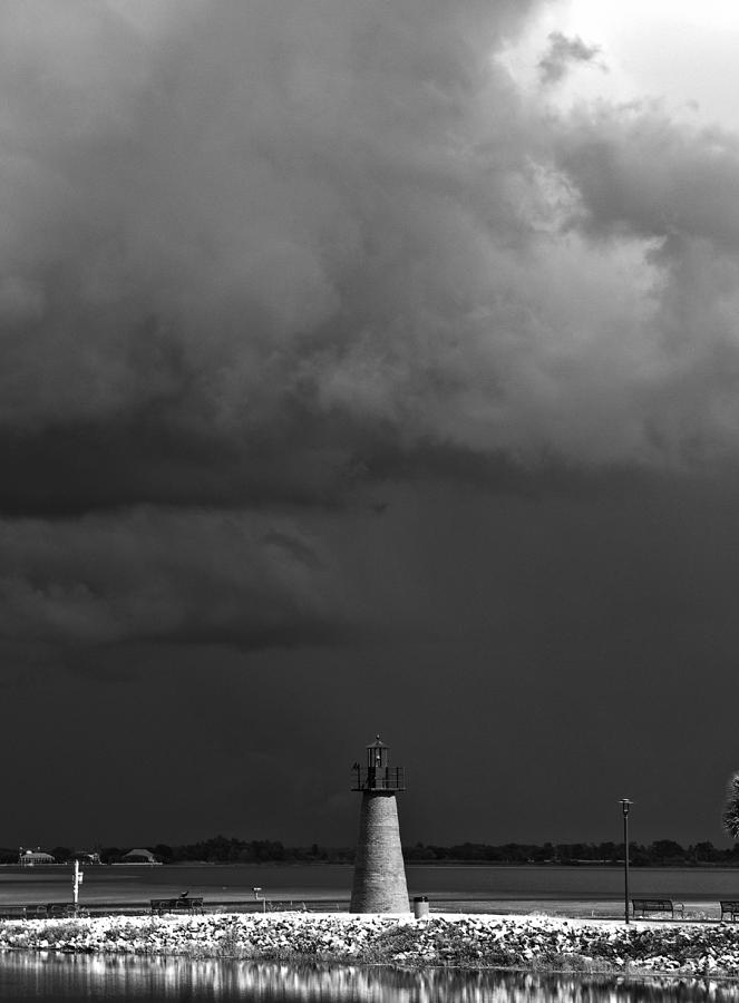 Lake Toho Storm in Black and White  Photograph by Christopher Mercer