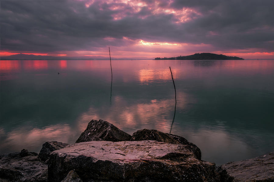 Lake Trasimeno on fire by Matteo Viviani Lake Trasimeno on fire by Matteo Viviani