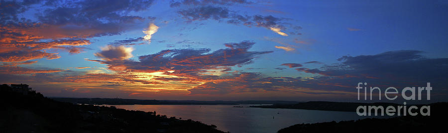 Austin Photograph - Lake Travis Sunset Paradise Panoramic Photo by Dan Herron