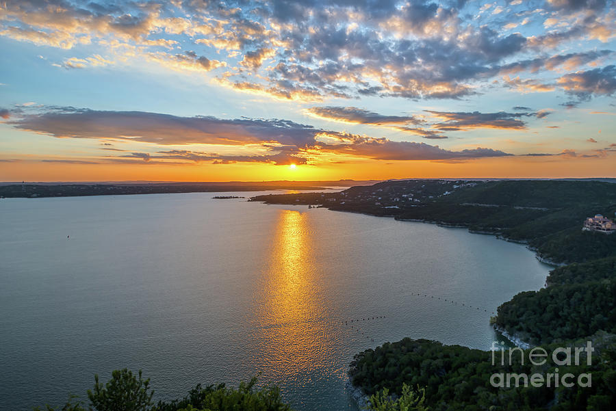 Lake Travis Sunset Landscape Photograph by Bee Creek Photography - Tod and Cynthia