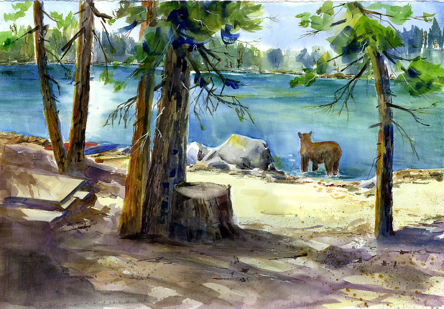 Lake Valley Bear Painting by Joan Chlarson