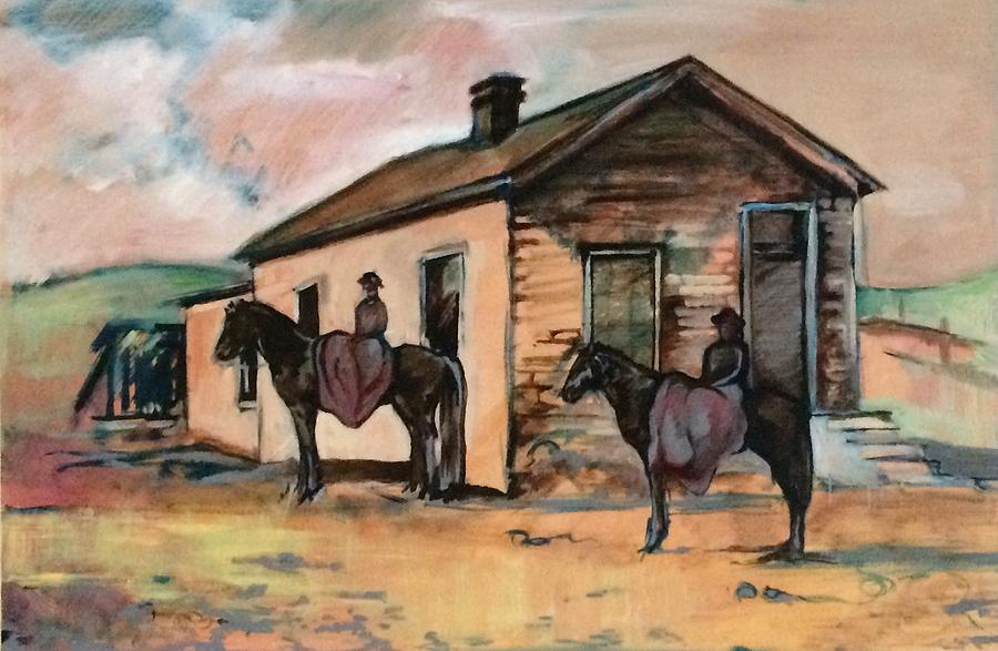 School House Painting - Lake Valley by Idie Karr School House Painting - Lake Valley by Idie Karr