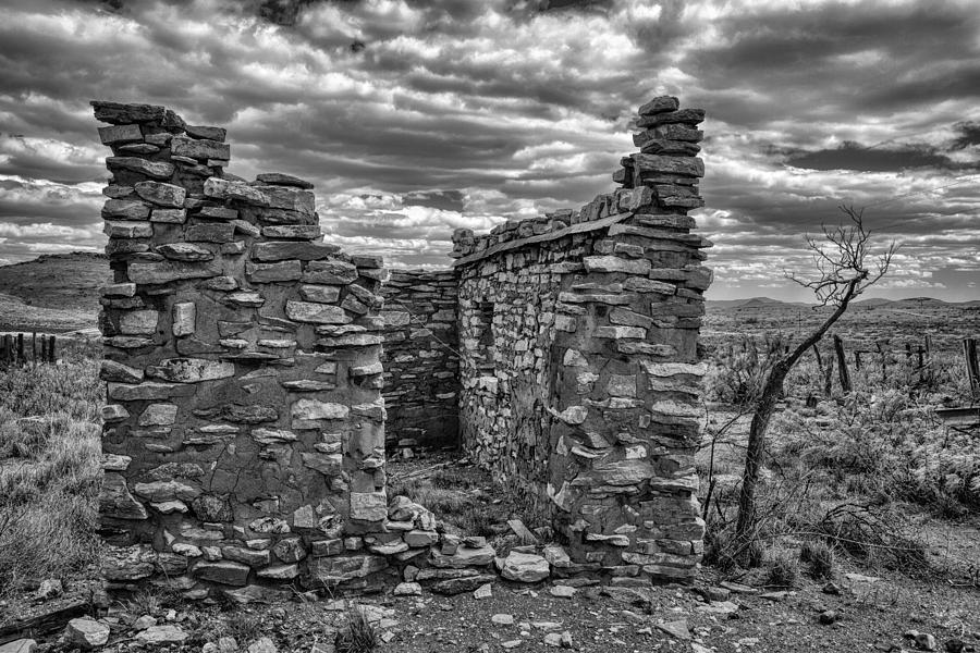 Lake Valley Ruins in BW Photograph by Diana Powell