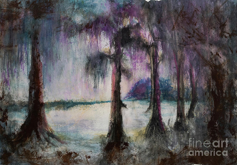 Lake Verret banks Painting by Francelle Theriot
