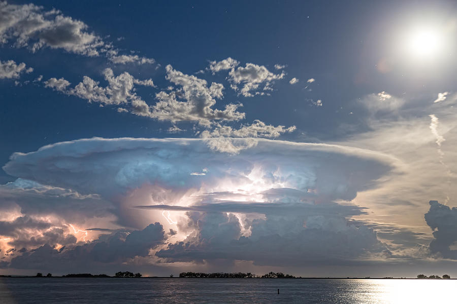 Lake View Lightning Show Photograph
