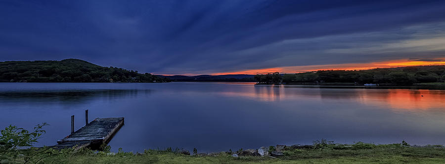 Lake Waramaug Sunset Panorama Photograph by John Vose