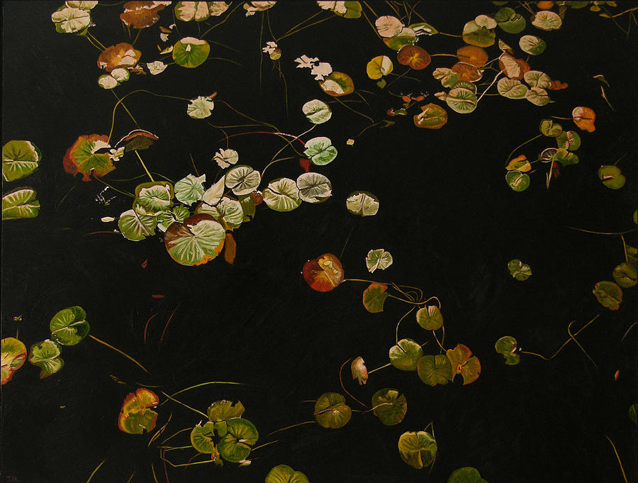 Lake Washington Lily Pad 12 Painting by Thu Nguyen