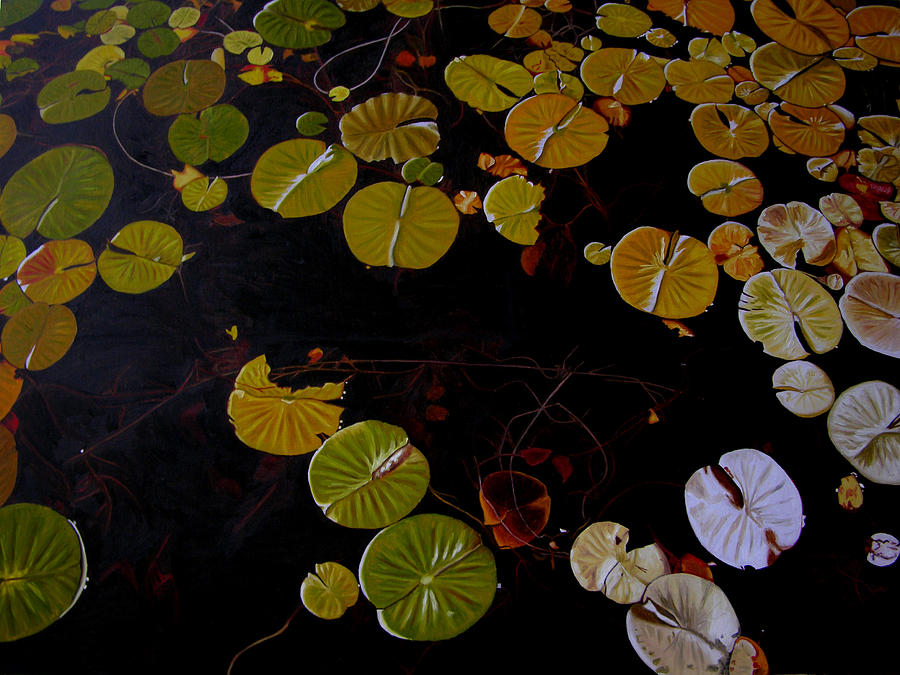 Lake Washington Lilypad 8 Painting by Thu Nguyen
