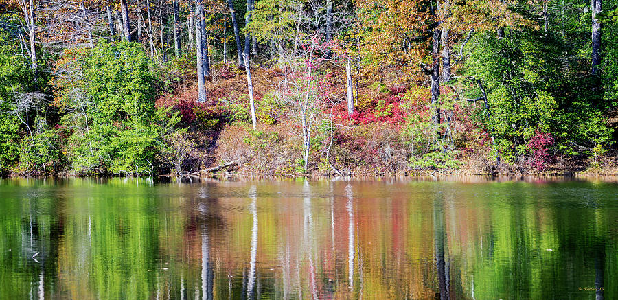 Lake Waterford Fall Colors - Pano Photograph by Brian Wallace