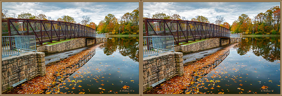 Fall Mixed Media - Lake Waterford Fall Waterscape - 3D X-View by Brian Wallace
