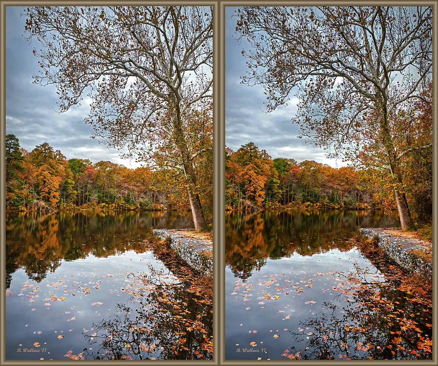 Lake Waterford In Fall - 3D Xview Photograph by Brian Wallace
