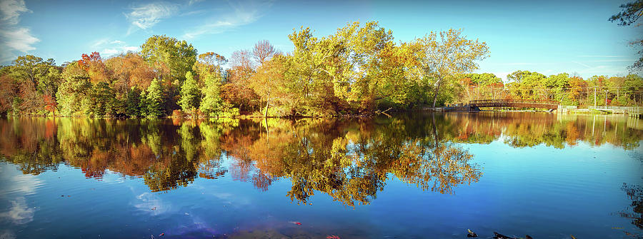 Lake Waterford In Fall - Pano Photograph by Brian Wallace