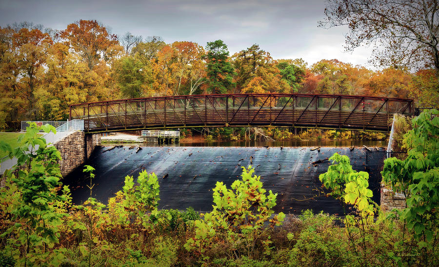 Lake Waterford Walk-Bridge In Fall Photograph by Brian Wallace