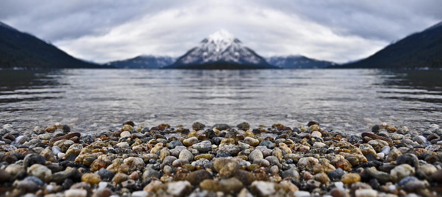 Mountain Digital Art - Lake Wenatchee Rocks Reflection by Pelo Blanco Photo