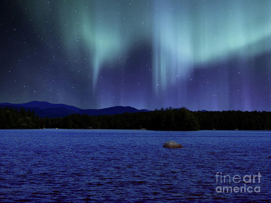 Lake Winnipesaukee Aurora Borealis Photograph by Mim White