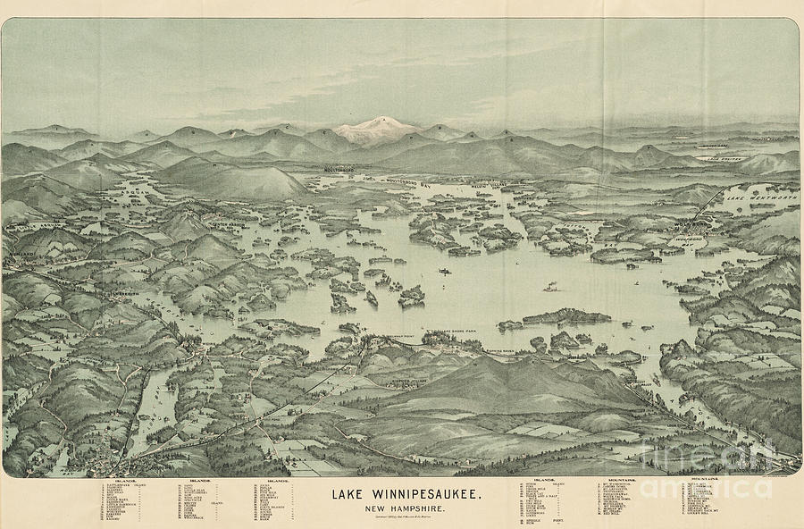 Lake Winnipesaukee New Hampshire Painting by Celestial Images