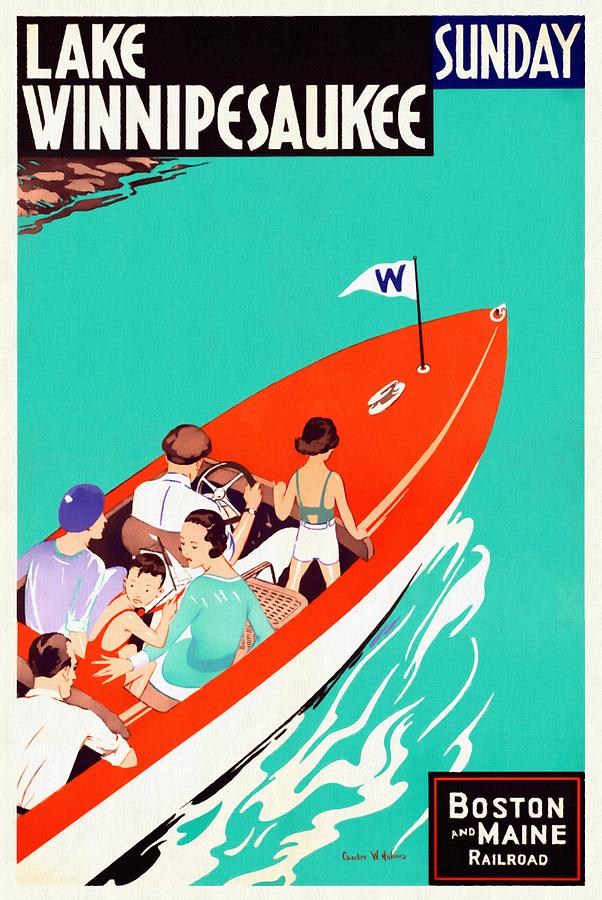 Lake Winnipesaukee - Restored Mixed Media by Vintage Advertising Posters
