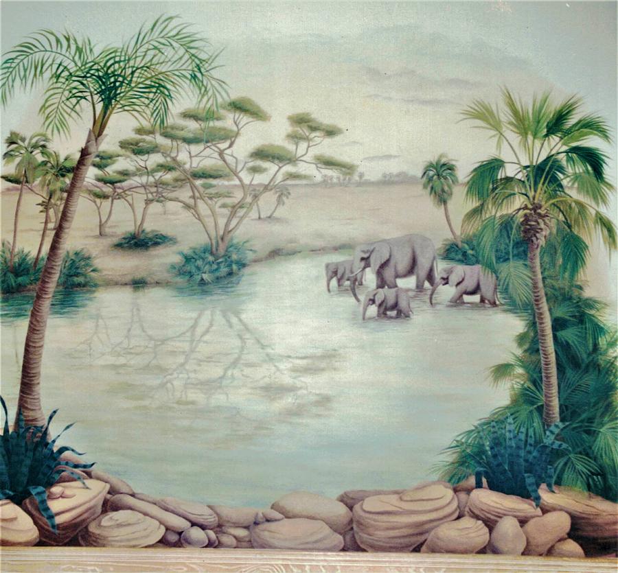 Lake with Oasis and Palm Trees by Suzn Smith Lake with Oasis and Palm Trees by Suzn Smith