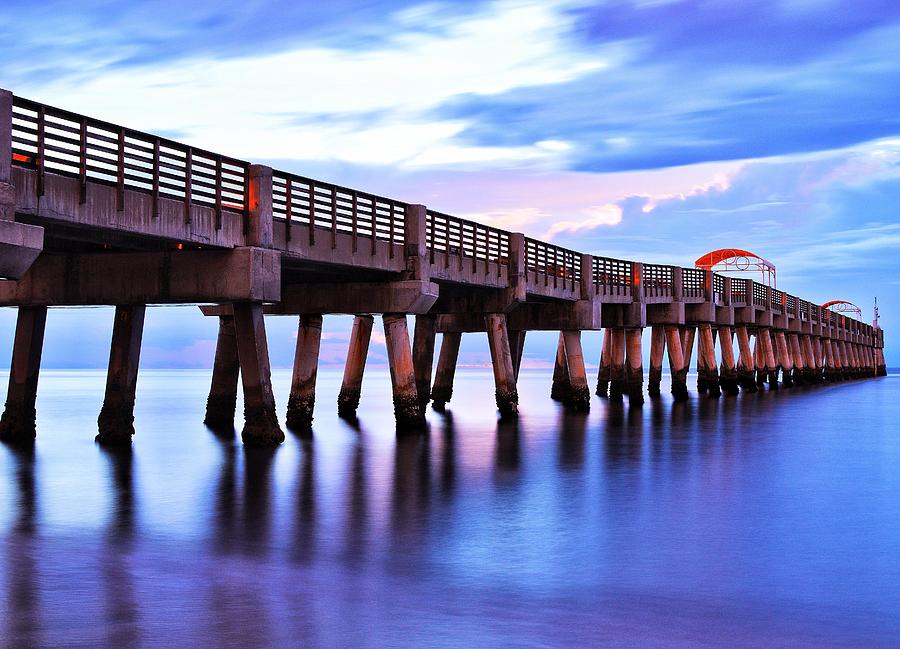 Pier Photograph - Lake Worth, Florida Fishing Pier by Paul Cook