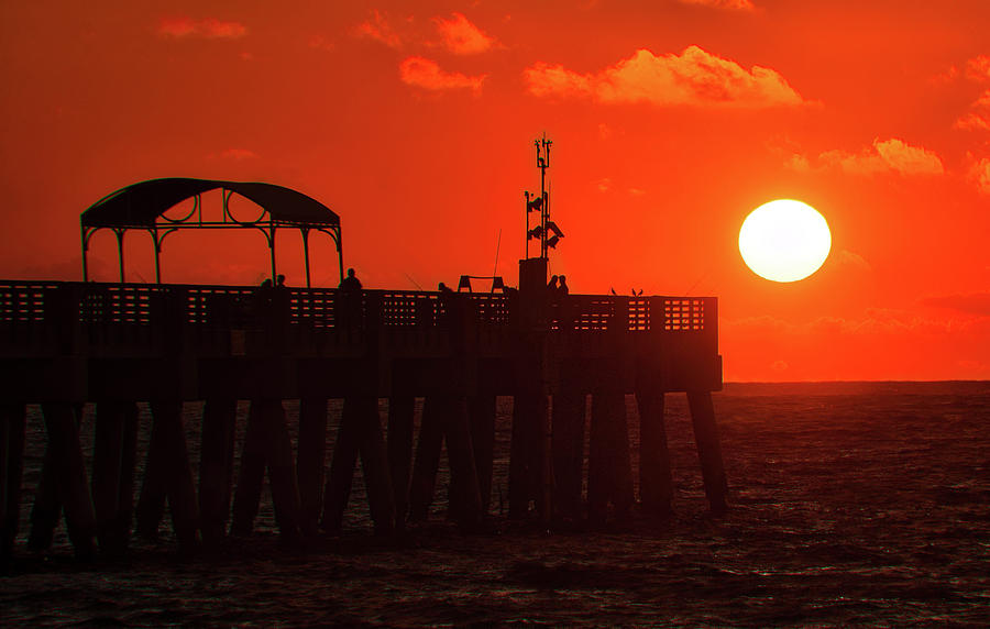 Lake Worth Pier Sunrise Photograph by Don Durfee