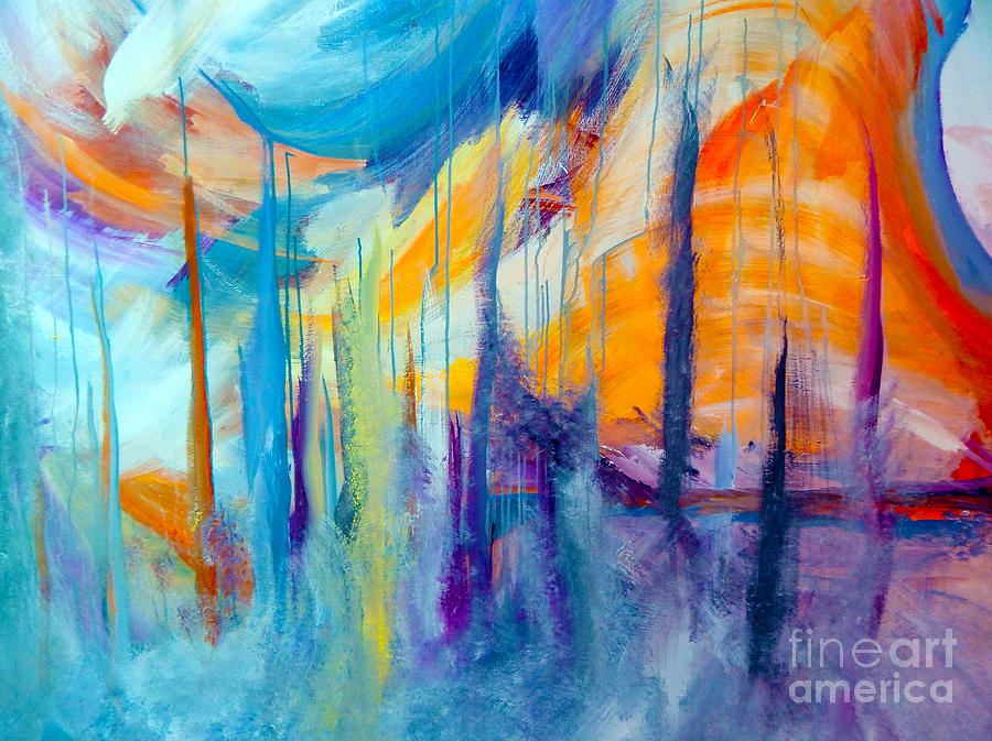 Lakeside Abstract Painting by Lisa Kaiser