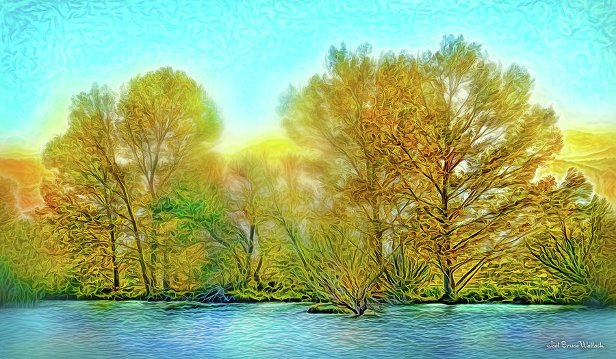 Lakeside Autumn Glow Digital Art by Joel Bruce Wallach