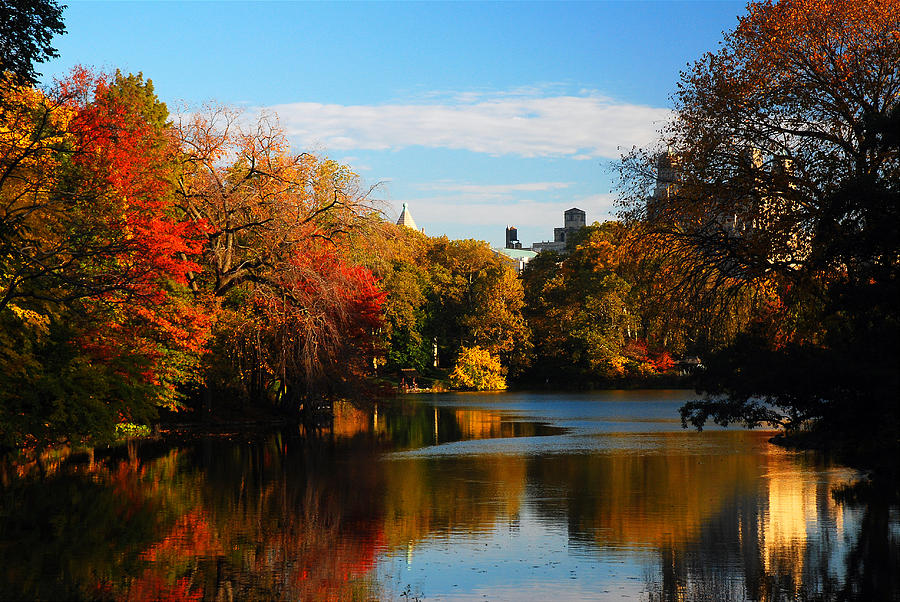 Lakeside Autumn Photograph by James Kirkikis