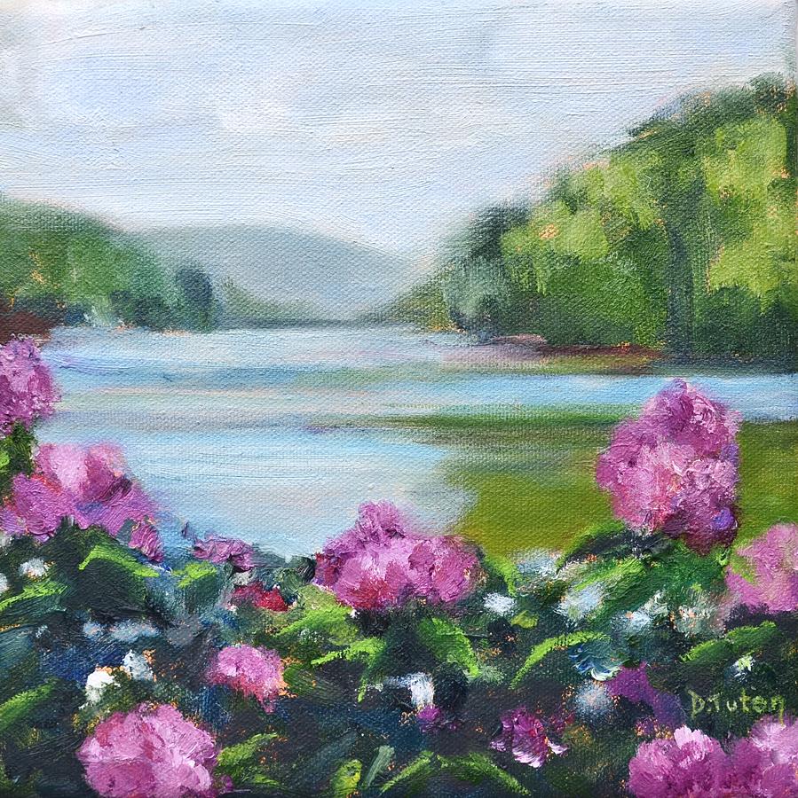 Lakeside Blooms Painting by Donna Tuten