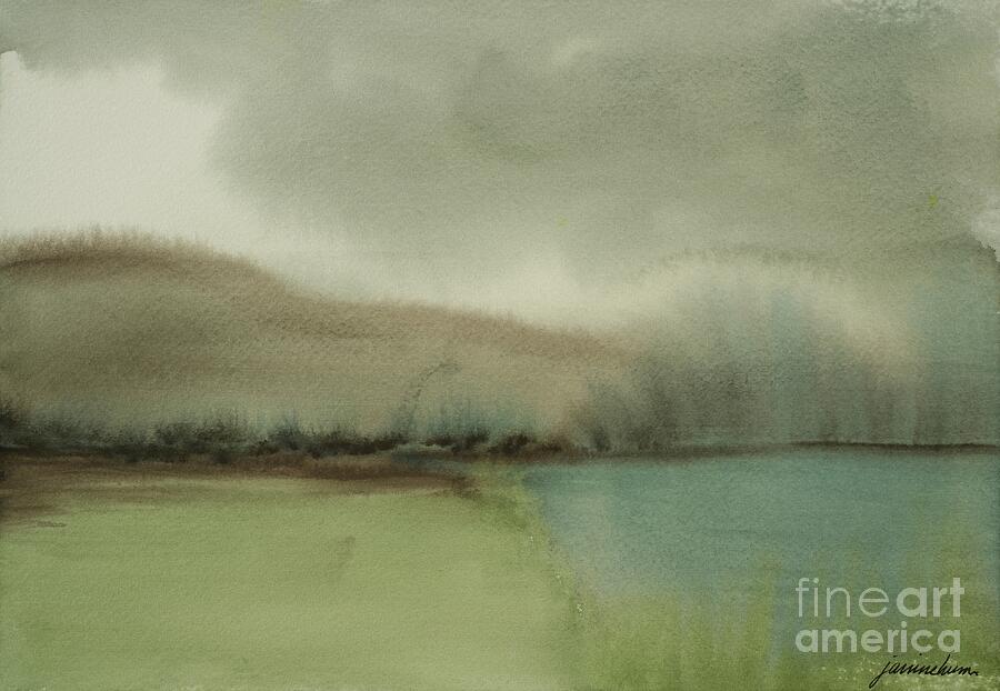 Lakeside Haze Painting by Janine Hunn - Fine Art America