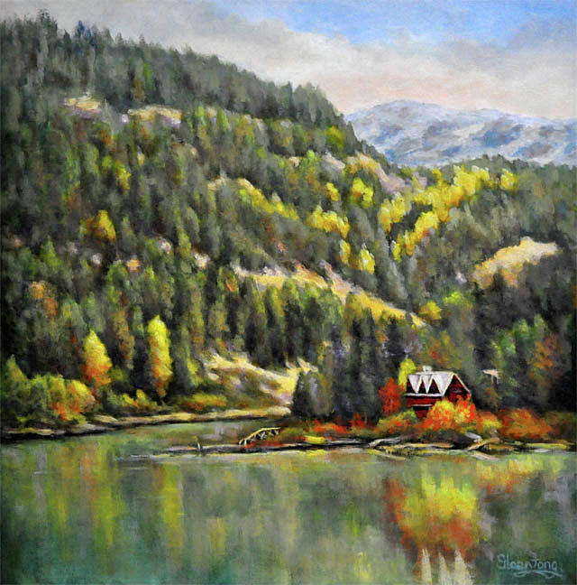 Lakeside in Autumn Painting by Eileen  Fong