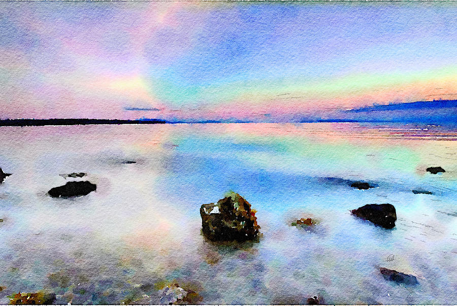 Water Color Painting - Lakeside in the Morning by Angela Stanton