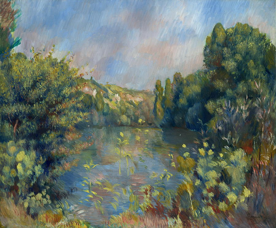 Nature Painting - Lakeside Landscape   by Auguste Renoir