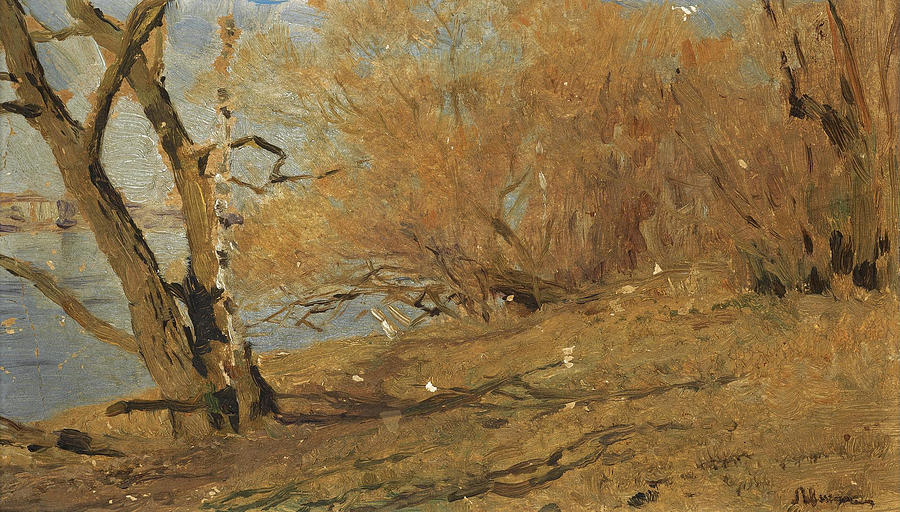 Lakeside Landscape Painting by Isaac Levitan