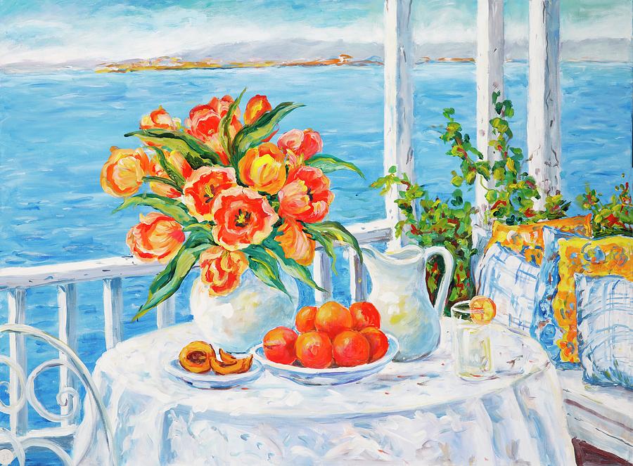 Lakeside Luncheon Painting by Ingrid Dohm