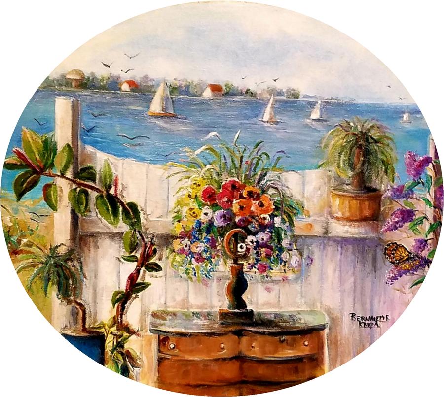 Lakeside on the Bay Painting by Bernadette Krupa