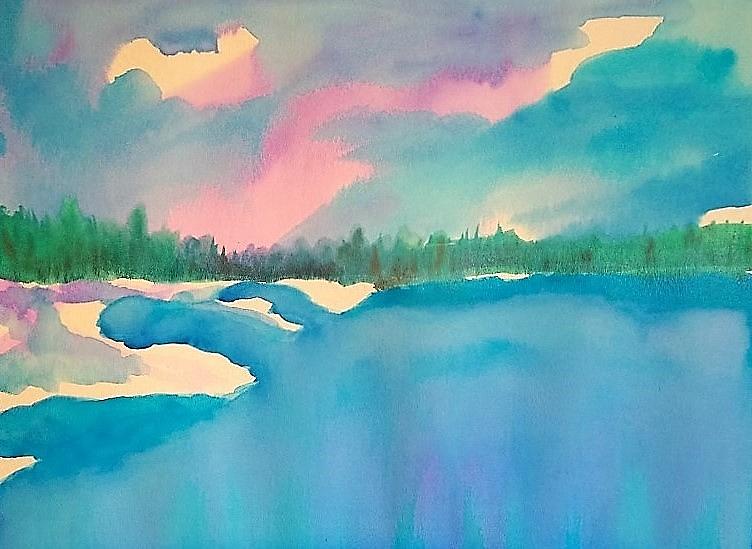 Lakeside Snow Painting by Mark C Jackson