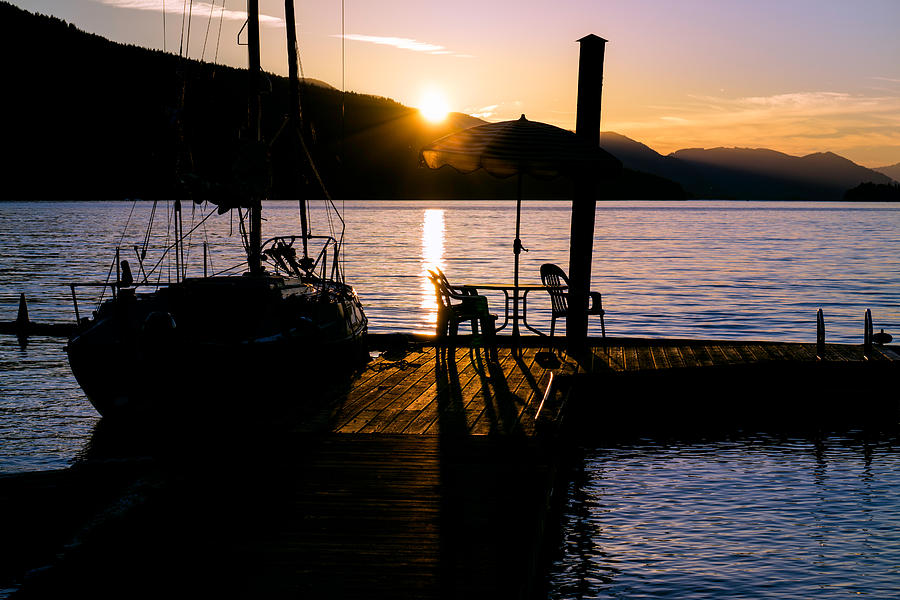 Lakeside Sunset Photograph by Wayne Enslow