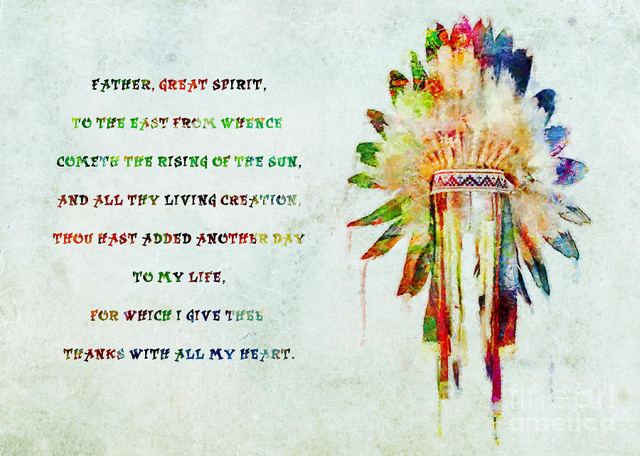 Lakota Prayer Colorful Art Mixed Media by Olga Hamilton