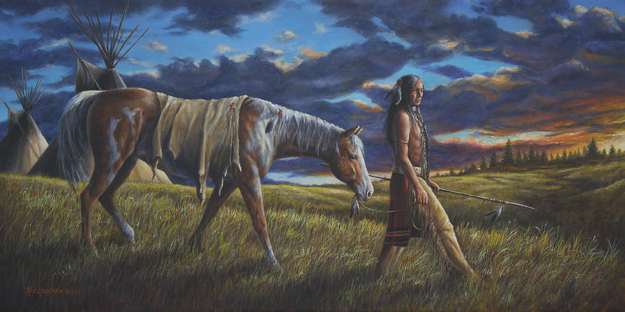Sunset Painting - Lakota Sunrise by Kim Lockman