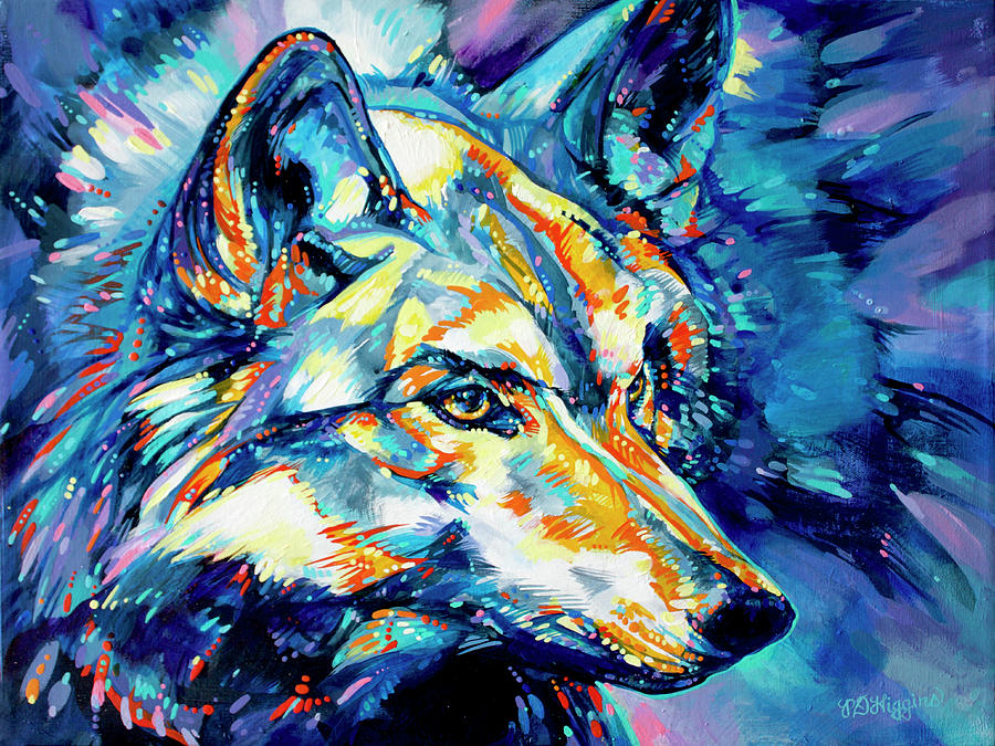 Wolves Painting - Lakota Wolf by Derrick Higgins