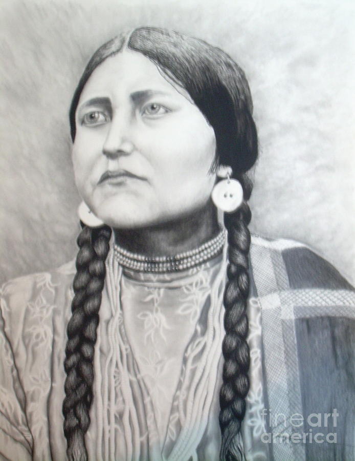 Lakota woman Drawing by John Huntsman