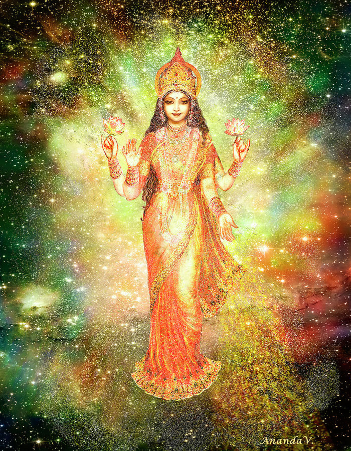 Lakshmi In A Galaxy Mixed Media