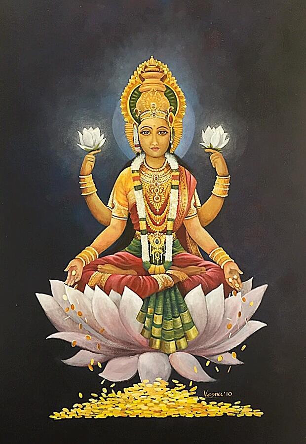 Lakshmi Painting by Vesna Delevska - Fine Art America