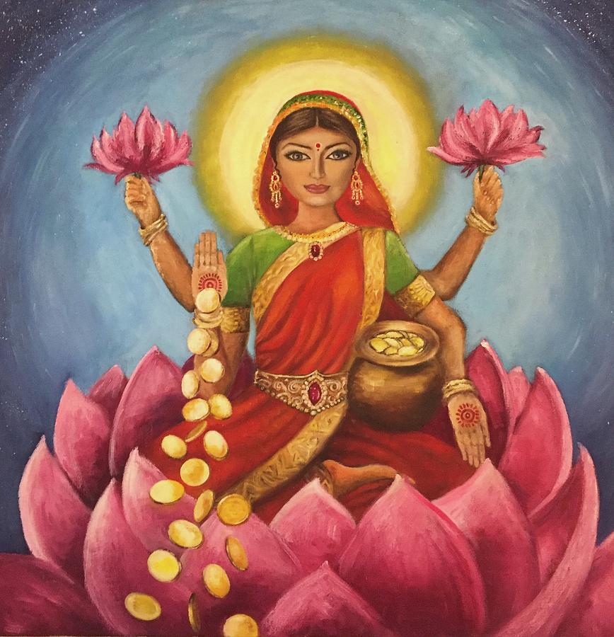 lakshmy-goddess-of-wealth-and-prosperity-painting-by-milagres-art-pixels