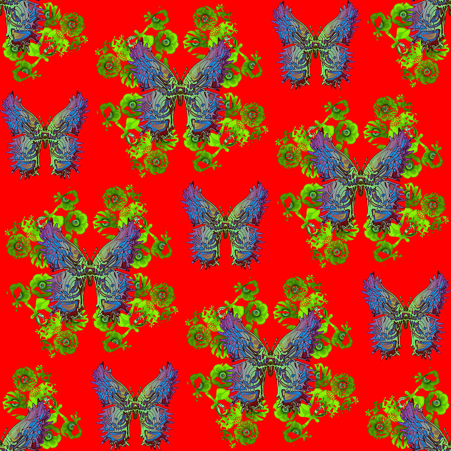 Lalabutterfly Red Digital Art by Deborah Runham