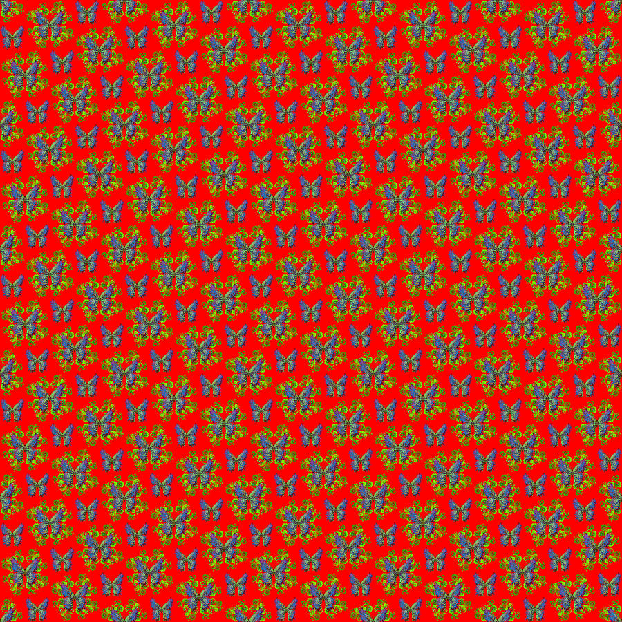 Lalabutterfly Red reduced scale Digital Art by Deborah Runham