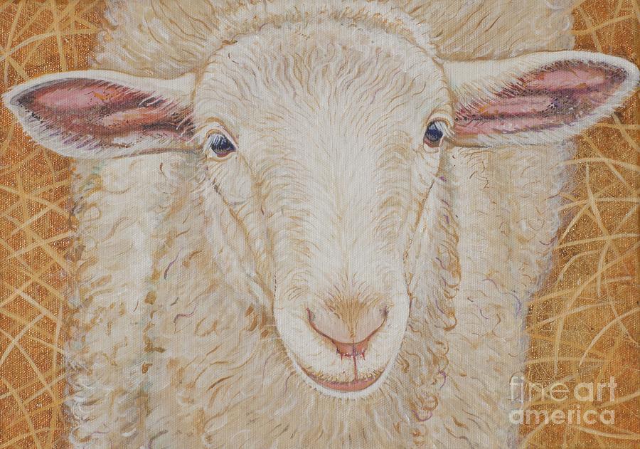 Sheep Painting - Lamb of God by Christine Belt
