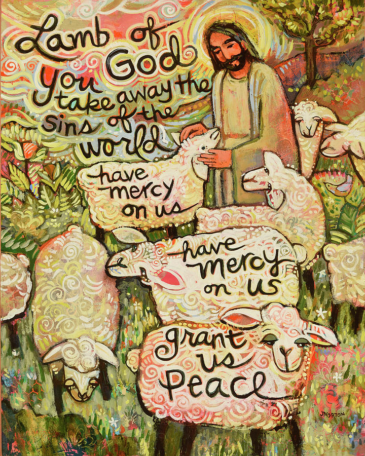 Lamb of God Painting by Jen Norton
