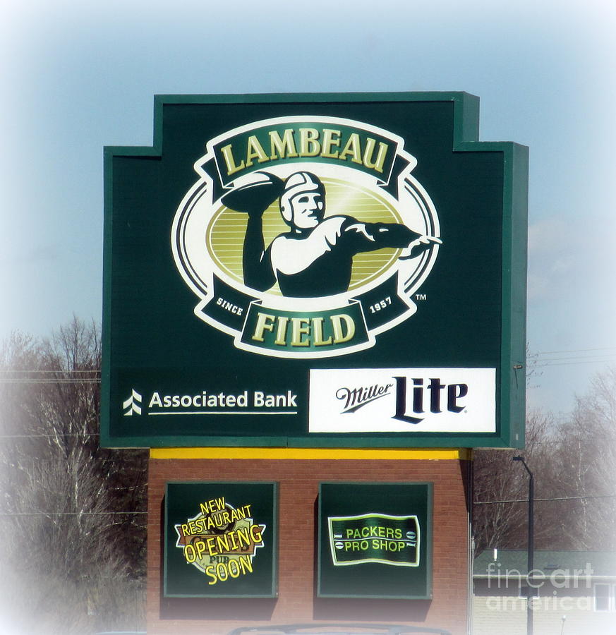 Lambeau Field Sign Photograph by Kay Novy