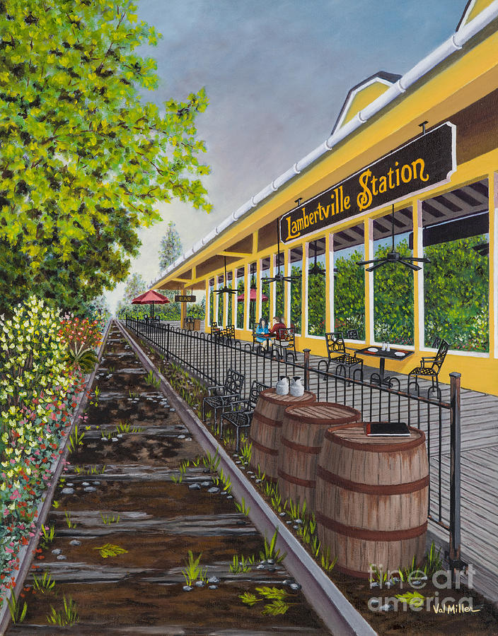 Lambertville Station Painting by Val Miller